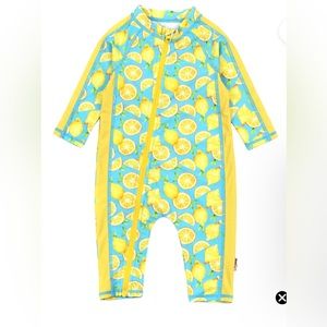 SWIMZIP Sunsuit - Long Sleeve Romper Swimsuit | "Lemons"